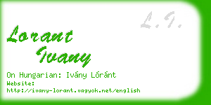 lorant ivany business card